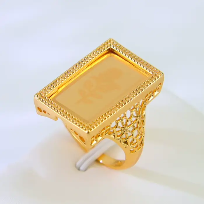 Bague de pièces d'or turques plaquée or 21 carats, bagues de mariage pour Couples de mariée de dubaï