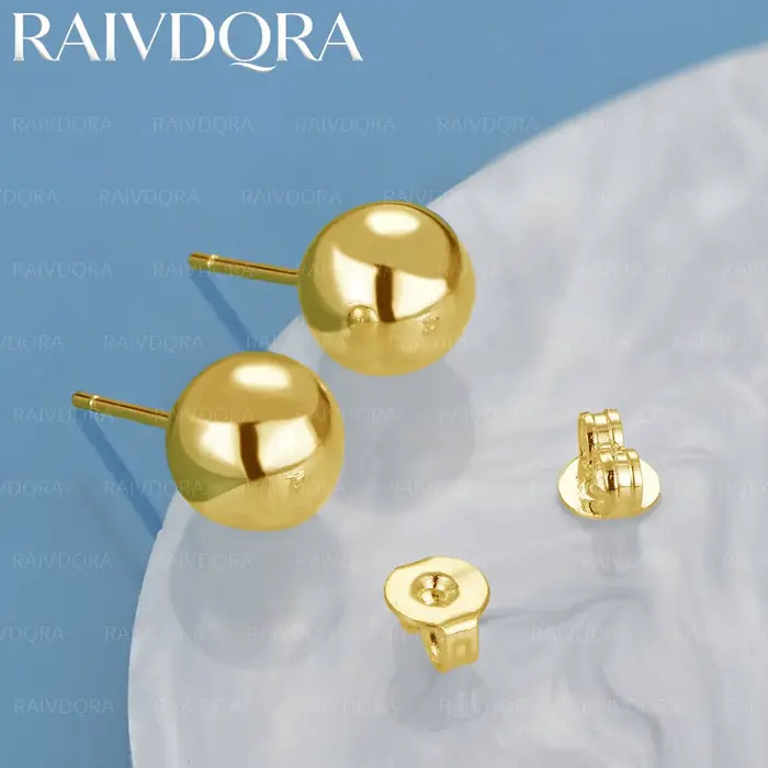 Boucles d'oreilles à perles rondes plaquées or 18 carats, 8mm, brillantes, pour femmes, bijoux class