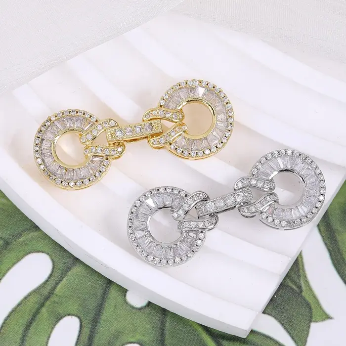 Juya 18K véritable plaqué or fabrication de bijoux montages à la main créatif connecteur attaches perle perles fermoirs accessoires fournitures