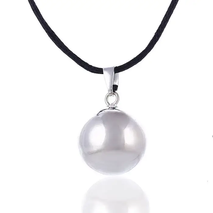 Collier boule d'harmonie brillant de grossesse, pendentif carillon Bola Vintage, chaîne longue de 40