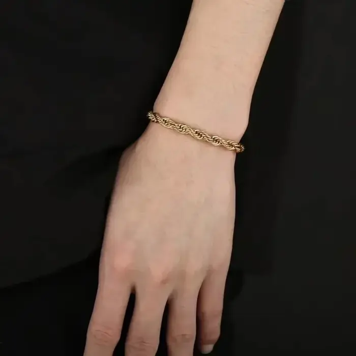 Bracelets élégants en argent Sterling 925 plaqué or 18 carats
