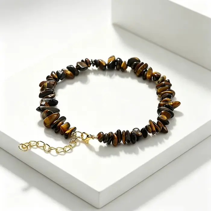 Bracelet de cheville bohème en pierres naturelles