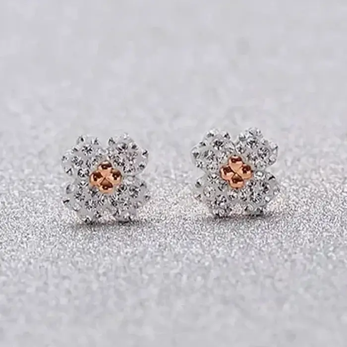 Ensemble de bijoux fins originaux en forme de fleur éternelle, breloques, trèfle, collier, bague, Br