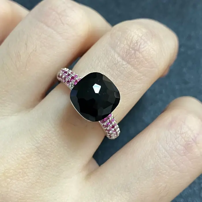 Bague en cristal violet pour femme, incrustation, bijoux plaqués platine, bonbons, document doux, cl