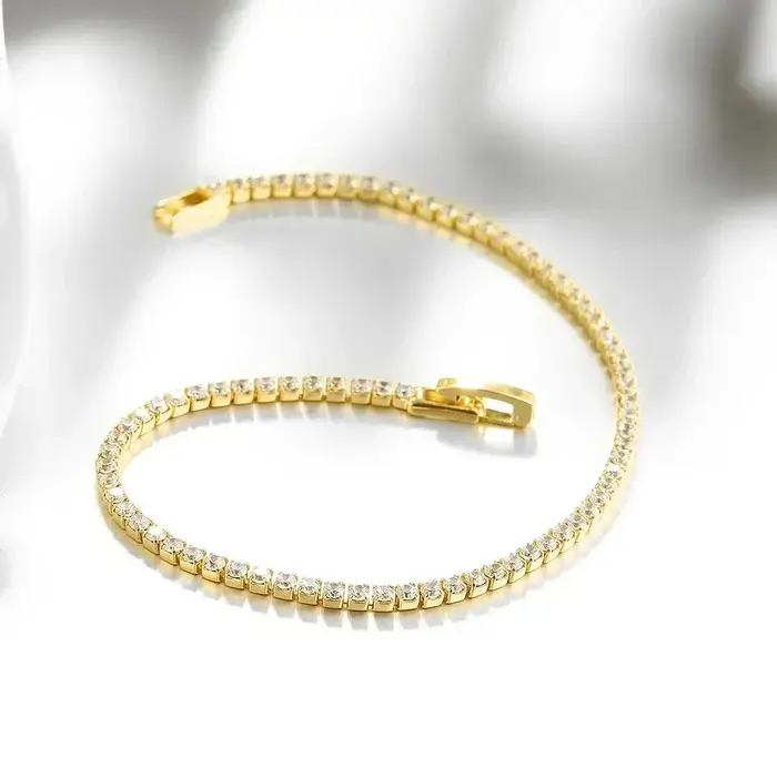 Bracelet en argent Sterling 925, 16CM à 19CM, Bracelet de Tennis en zircone 2.5MM, cadeau d'annivers