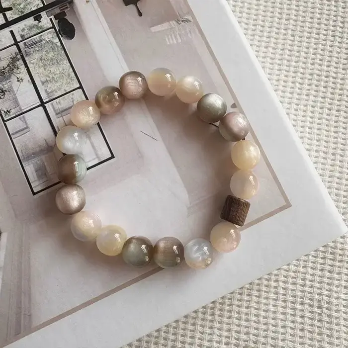 Bracelet de perles Vintage rose marron