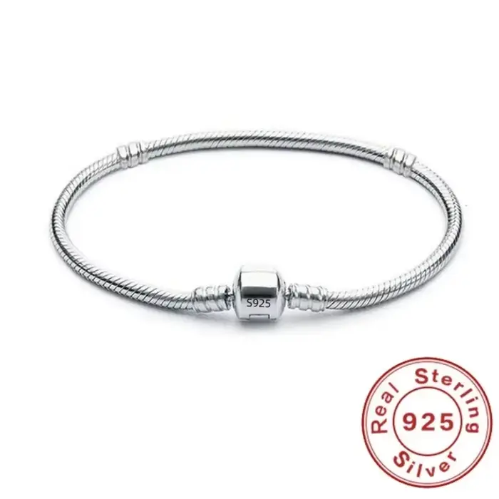Bracelet en argent sterling 925 serpent à breloques plaqué or pour femmes engagements spéciaux