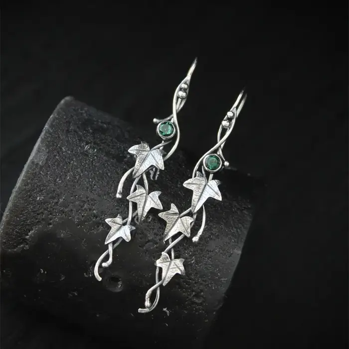 Boucles d'oreilles Vintage en forme de feuille d'élven pour femmes
