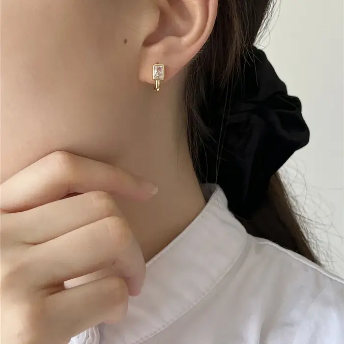 XIYANIKE minimaliste géométrique blanc Zircon boucles d'oreilles pour femmes fille mode coréenne nouveaux bijoux dames