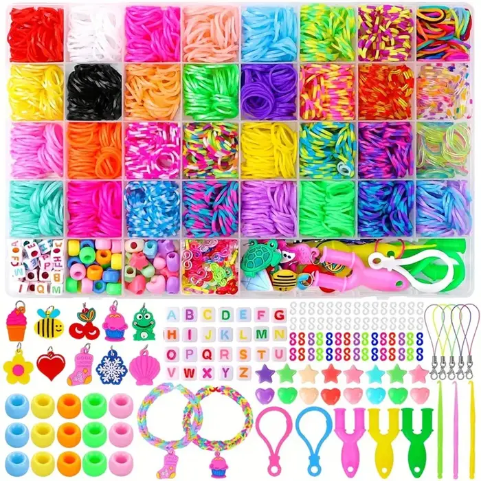 Kit de bracelets en caoutchouc pour bricolage, ensemble de bijoux créatifs, bandes vibrantes, cadeau