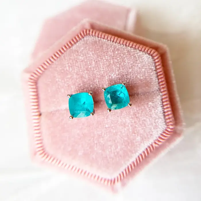Luxyimagic-Boucles d'Oreilles en Pierres Précieuses de Tourmaline pour Femme, Bijoux en Argent Sterl