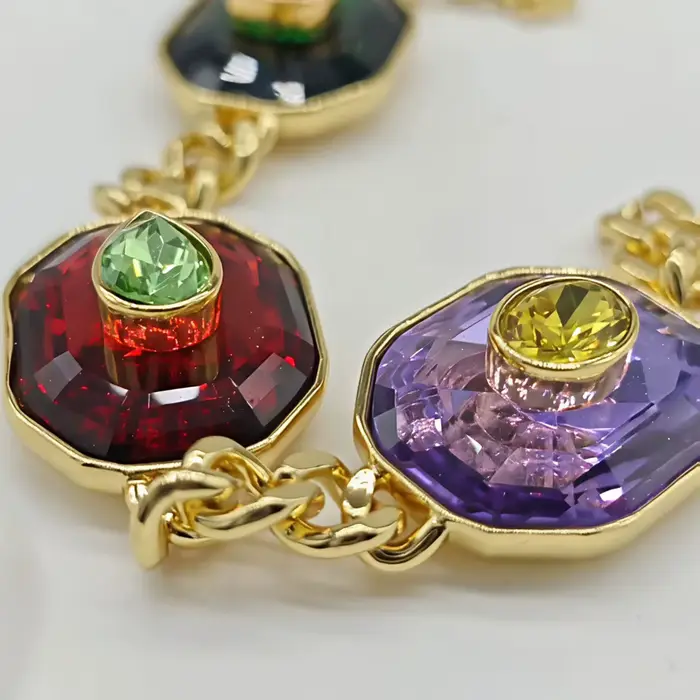 Grand collier et boucles d'oreilles en cristal coloré de luxe léger, ensemble de bijoux pour femmes, accessoires de charme, cadeau de fête de saint-valentin, 2025