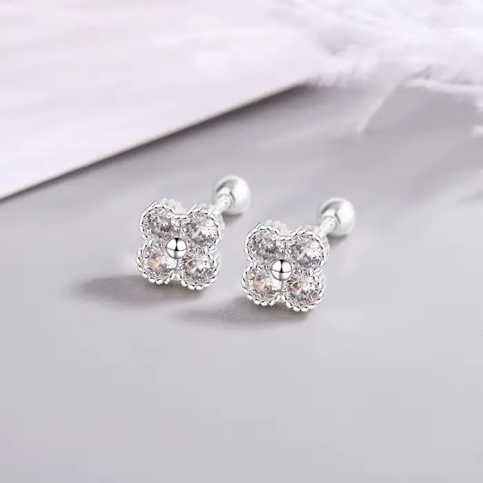 Boucles d'oreilles en argent Sterling 925 pour femmes, petites boucles d'oreilles rondes en Zircon, 