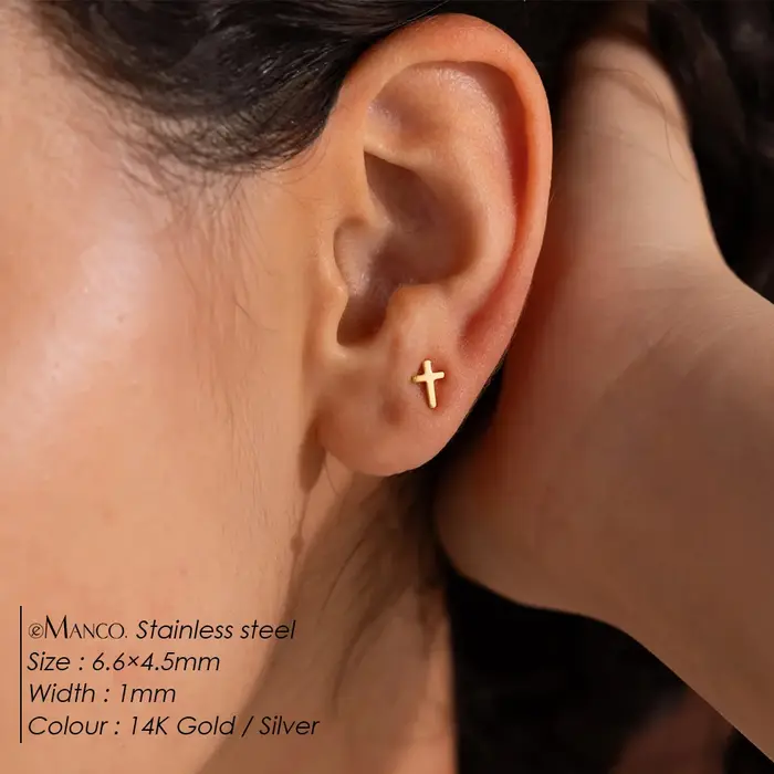 EManco – boucles d'oreilles à clous en acier inoxydable
