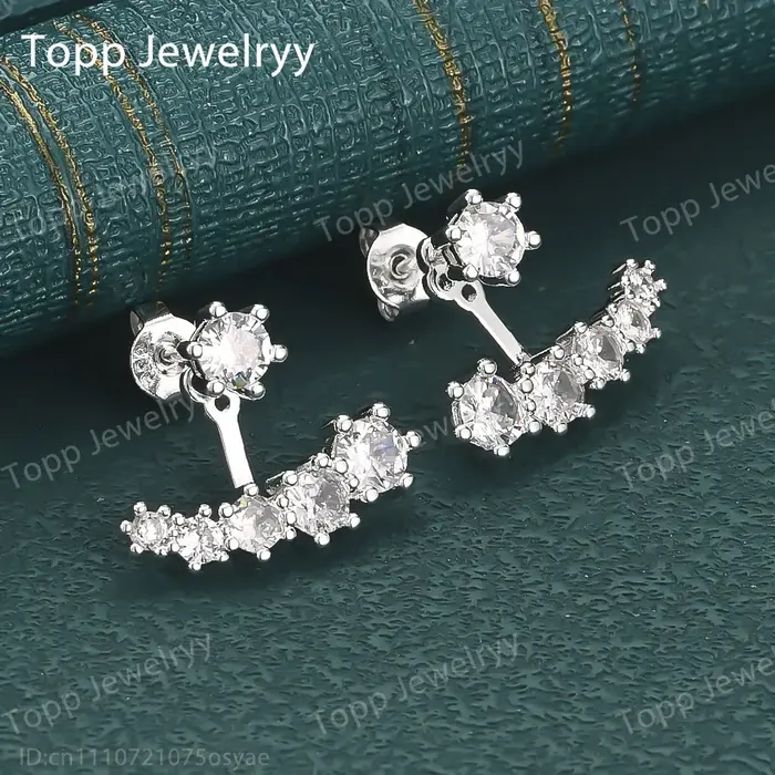 Boucles d'oreilles en argent sterling 925 avec diamants exquis pour femmes, accessoires de bijoux él