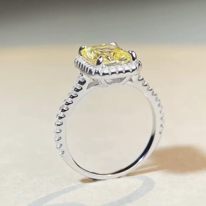 Bague de mariage en or blanc massif 18k pour femmes avec diamant de 3 carats pour engagement occasions spéciales et cadeaux romantiques