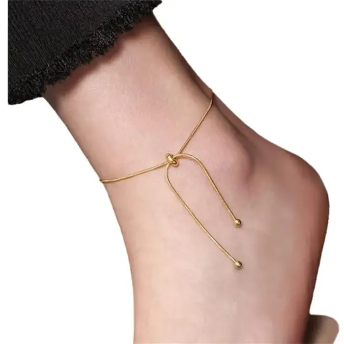 Bracelet de cheville à chaîne réglable Simple pour femmes