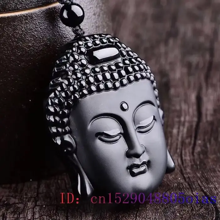 Pendentif bouddha en obsidienne
