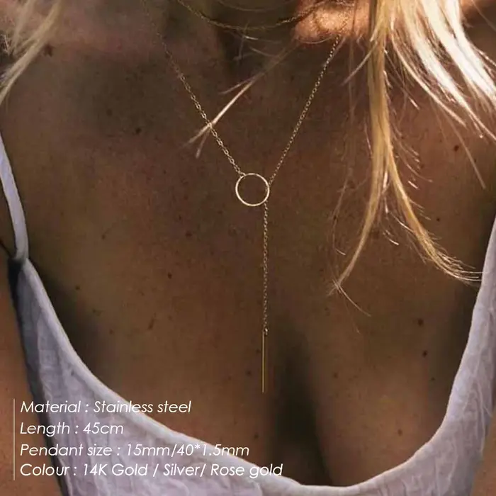 Collier minimaliste en acier inoxydable eManco pour femme