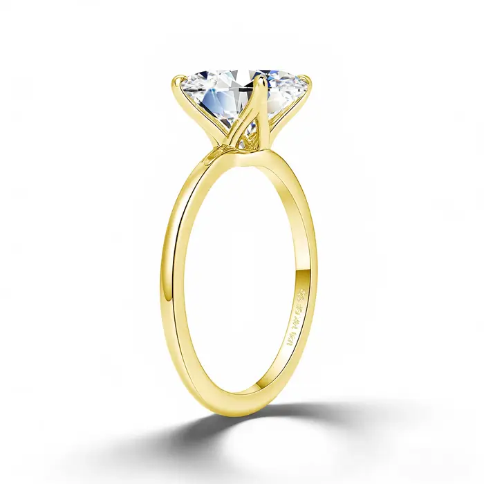 Bague en moissanite ovale Szjinao 3CT or 14 carats pour femmes alliances de mariage occasions spéciales durable hypoallergénique avec certificat