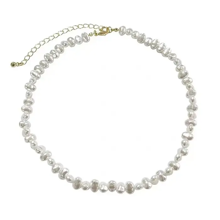 Collier de perles baroques pour femmes, chaîne de clavicule Simple à la mode, ras du cou blanc, bijo