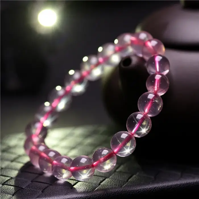 Bracelet en Quartz Rose naturel clair
