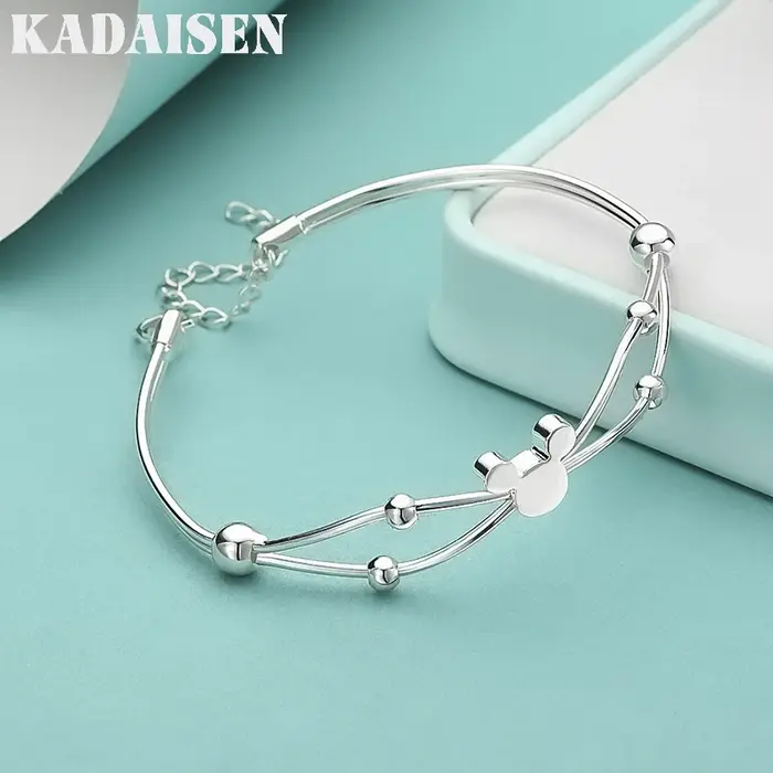 Bracelets en argent Sterling 925 pour femmes, bijoux fins, réglables, à la mode, cadeaux de mariage,