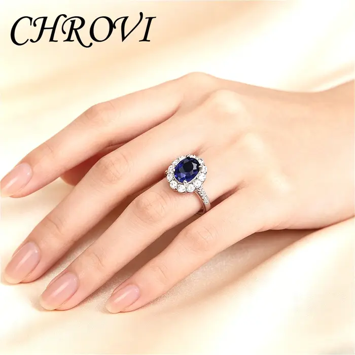 Nouvelle bague en argent sterling 925 exquise avec saphir multicolore