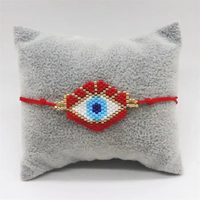 Bracelet Mauvais Œil Turc Bohème avec Perles Miyuki Colorées Tissé à la Main pour Femmes Protection Chance Mode