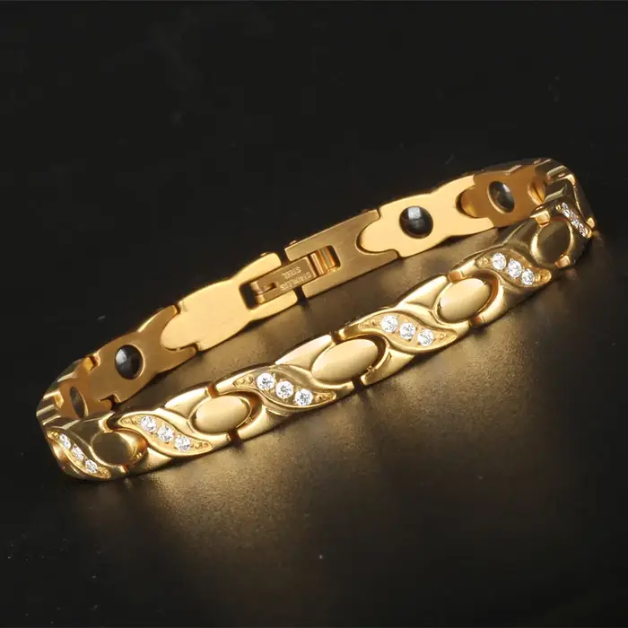 Bracelets en pierre magnétique pour femmes, soins de santé, thérapie énergétique, étanche, couleur o