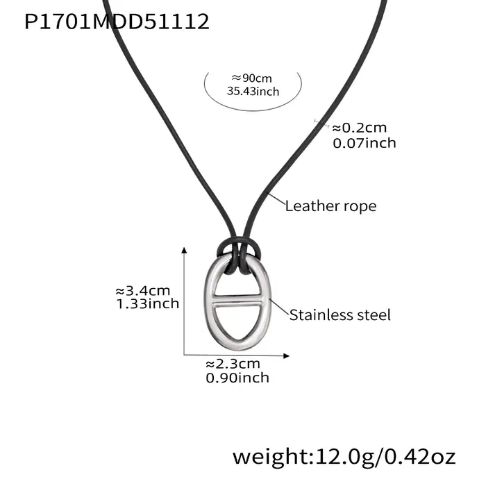 Collier en corde de cuir noir avec pendentif lettre H en acier inoxydable plaqué or 18 carats, colli