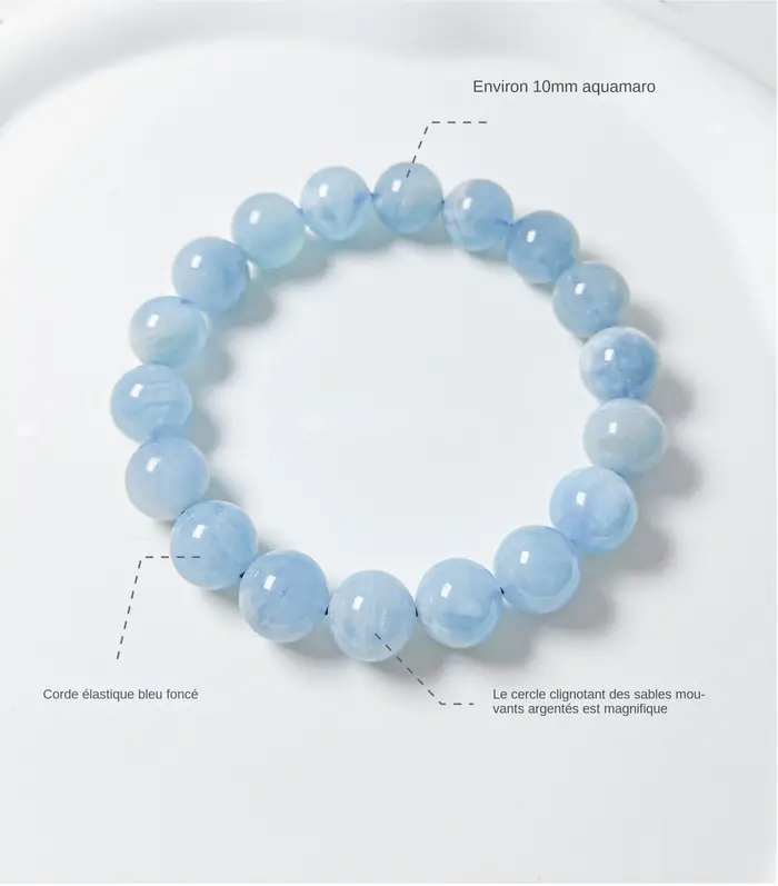 Bracelet en aquamarine pour femmes et hommes