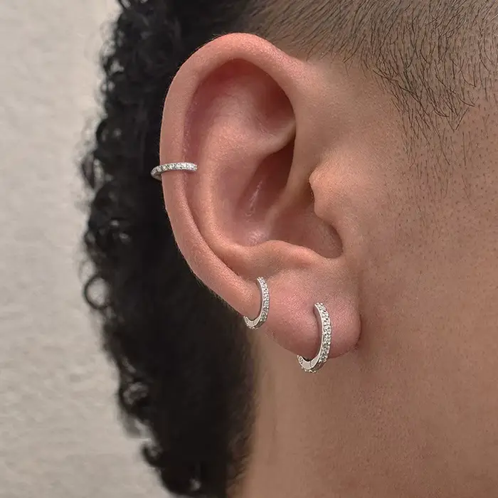 Boucles d'oreilles créoles en argent sterling 925 avec strass et cristal pour femmes et filles romantiques de luxe bijoux mode à offrir pour occasions spéciales