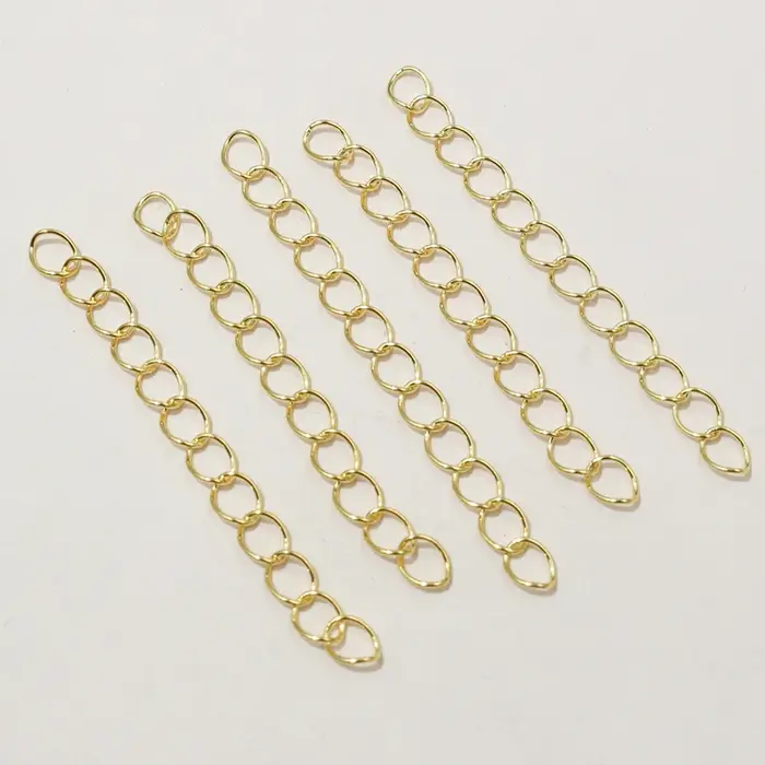 50pcs 50mm Longueur 3x2/4x3mm Collier Extension Chaîne En Vrac Queue Chaînes Extender Pour Bracelet 