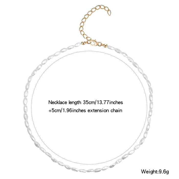 Collier de Perles Artificielles Vintage pour Femme