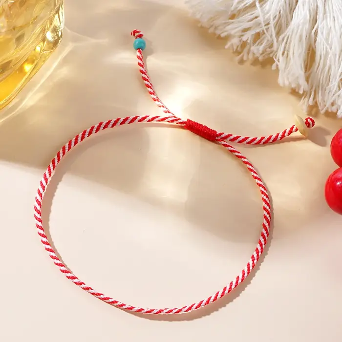 Shinus – Bracelet de la série Martis Super Simper en bois et perles turquoise synthétiques