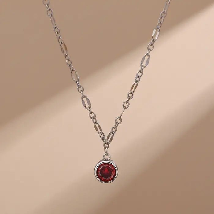 ANENJERY-Collier pendentif rouge pour femme, luxe abordable, simple, rétro, chaîne de présidence exq