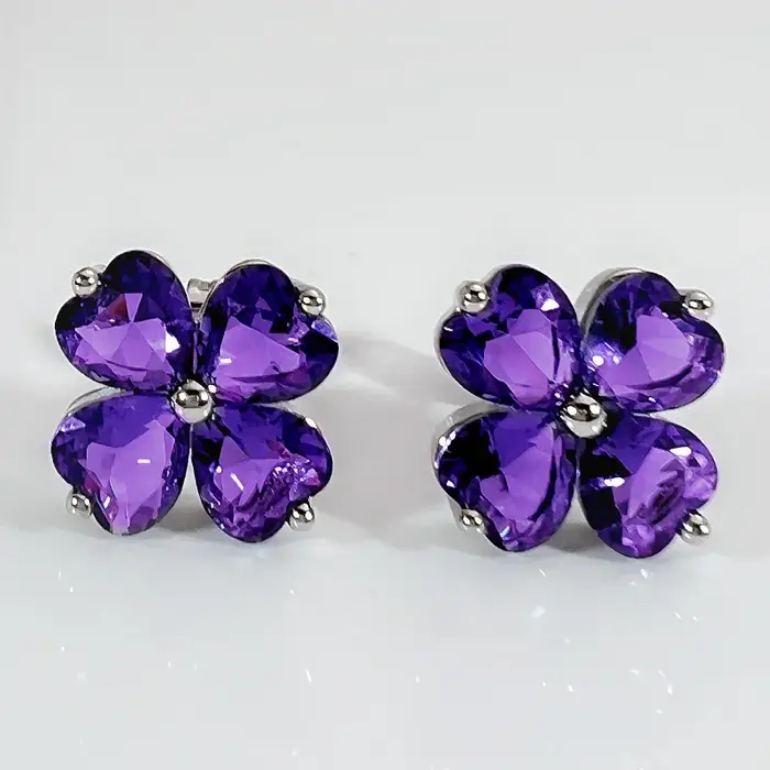 Boucles d'oreilles trèfle en cristal classiques pour femmes, bijoux porte-bonheur, fleur, accessoire