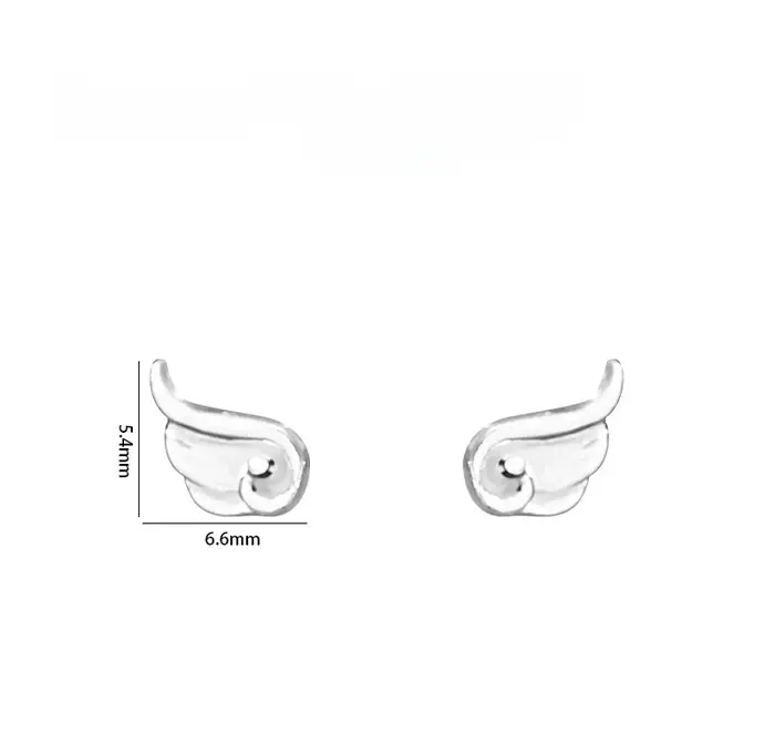Boucles d'oreilles minimalistes en argent Sterling 925 ailes d'ange pour femmes occasions spéciales anniversaires piercing osseux bijoux elegance romantisme