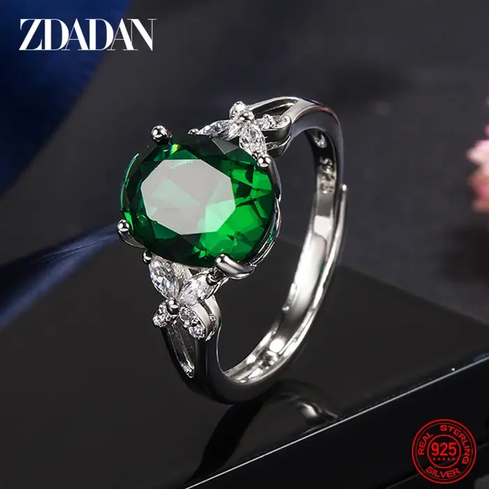 ZDADAN – bague ovale réglable en argent 925 pour femmes, bijoux à la mode