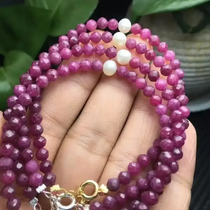 Unité un Bracelet populaire spécial rubis naturel cristal guérison facettes perle