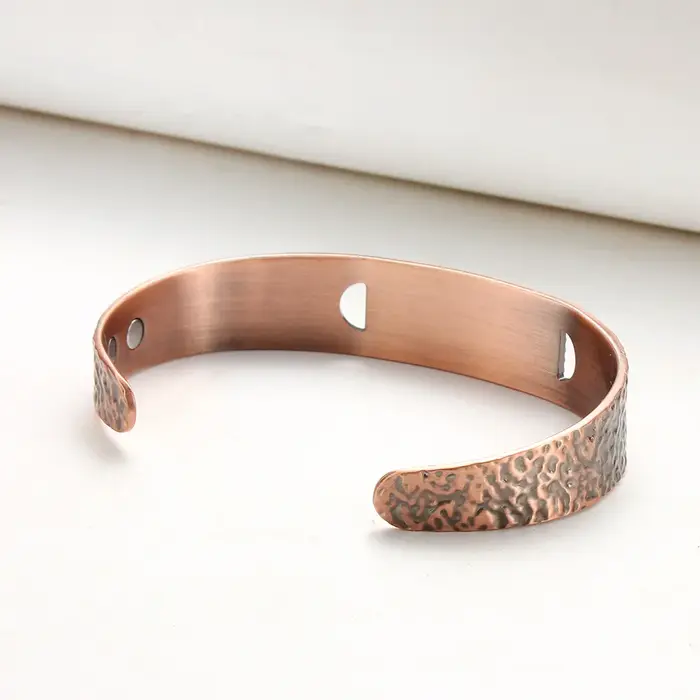 ARADOO Onyx oeil du diable Bracelet en cuivre pur aimant néodyme manchette ouverte 3500 Gauss bracelets de thérapie magnétique