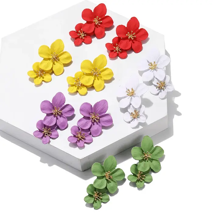 Boucles d'Oreilles en Forme de Fleur pour Femme