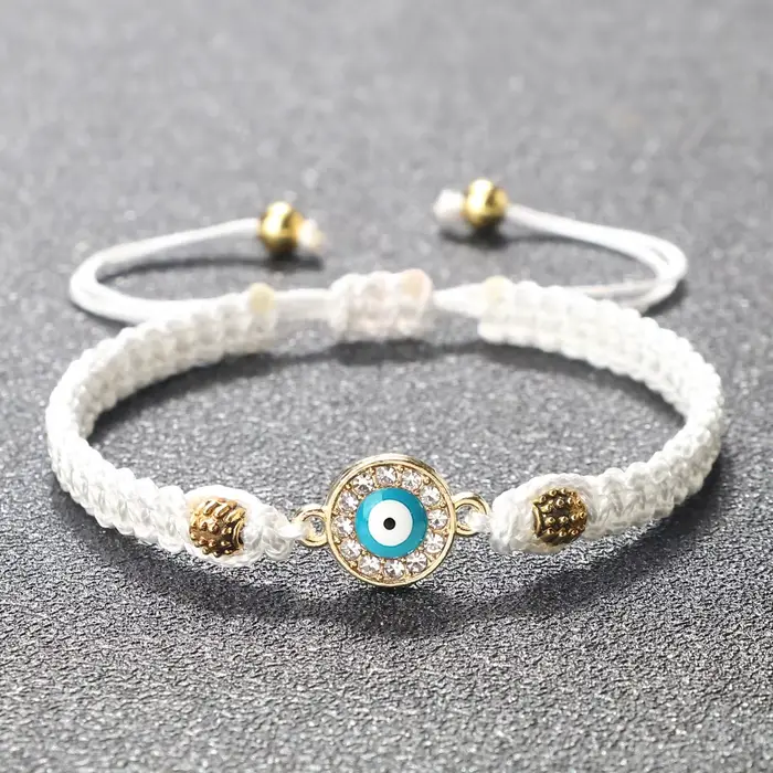Femmes cristal bleu mauvais œil tressé Bracelet turc guérison Yoga Couple Bracelet & Bracelets chaîne Pulsera bijoux cadeau en gros