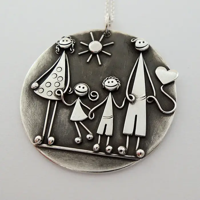 Collier pendentif Vintage plaqué argent
