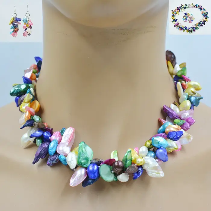 Le dernier! Collier de perles de mer baroques noires naturelles de 9MM