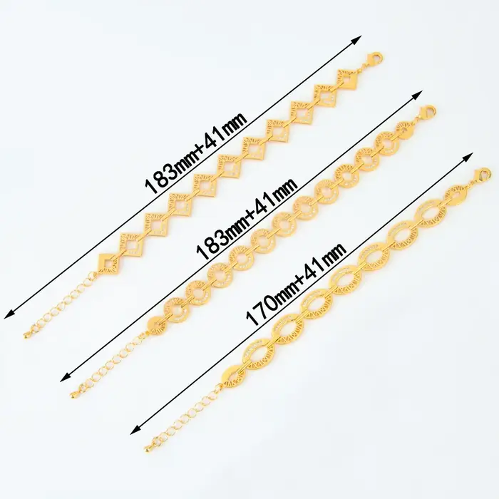 Bracelet de mode de dubaï plaqué or 21 carats