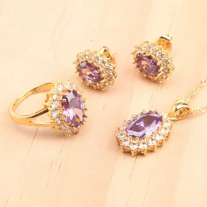 Ensemble de bijoux de mariée en argent Sterling 925, couleur or, pierres de Zircon bleues, boucles d