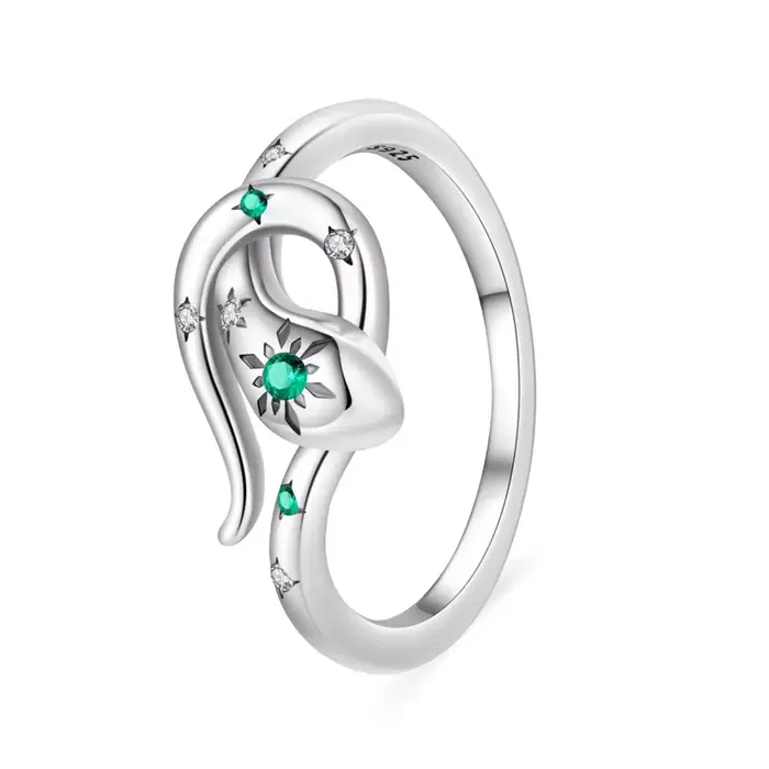 Bague originale en argent Sterling 925 en forme de serpent, en Zircon, pour femmes et filles, bijoux