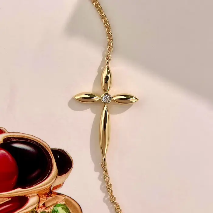 Bracelet croix en argent sterling 925 pour femme